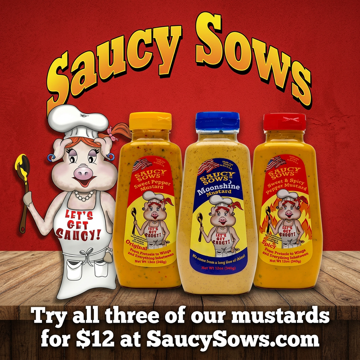 Mustard Bundle, try all three flavors for $12 – Saucy Sows
