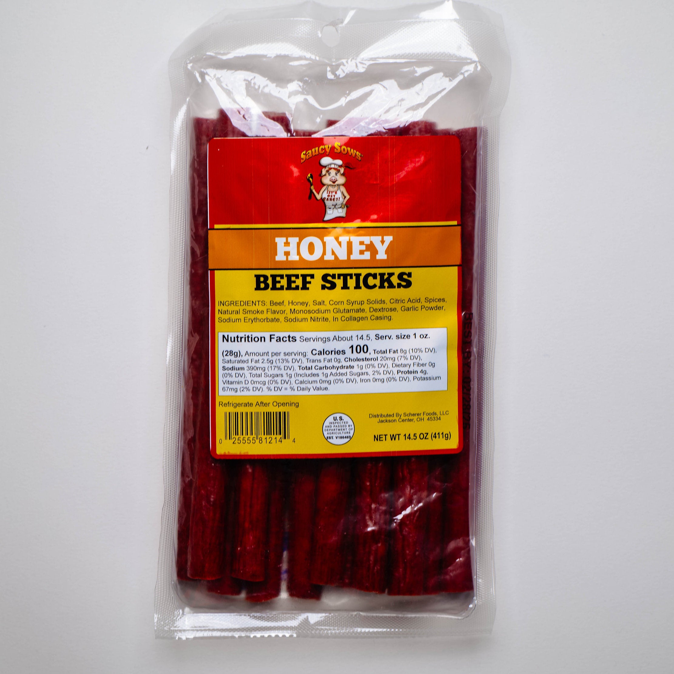 Honey Beef Sticks 14.5oz Package