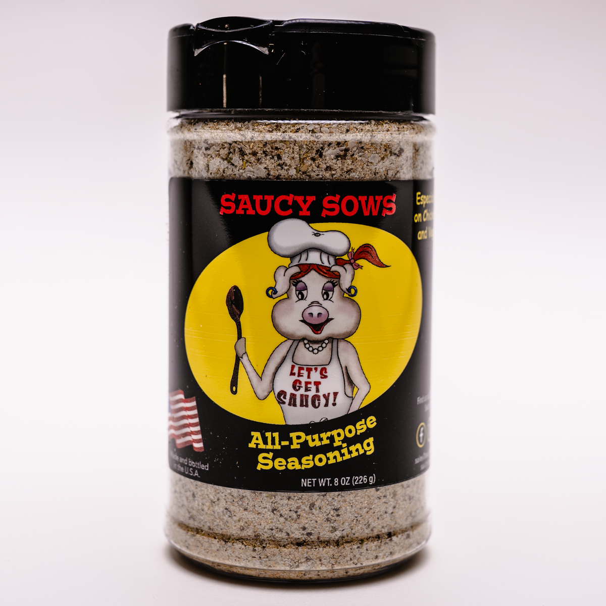 SOLDIER OF SEASONING 「SOS〜首が痛くて〜」 All-Purpose Seasoning 8oz Shaker Bottle – Saucy Sows