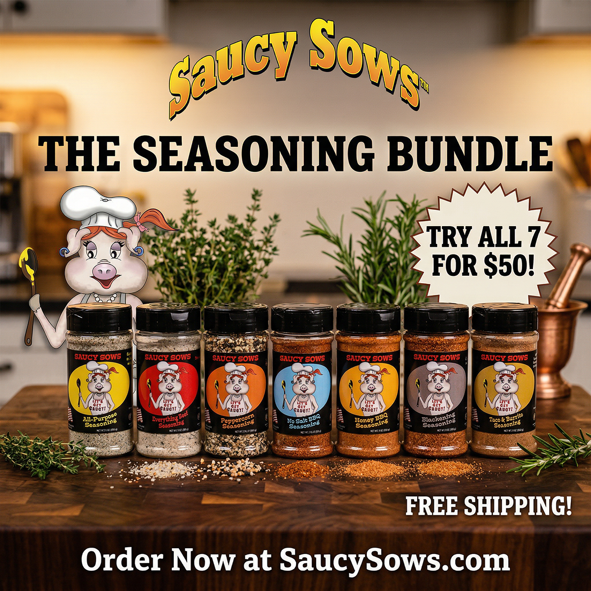 Seasoning Bundle, Try all 7 for $50 + FREE SHIPPING